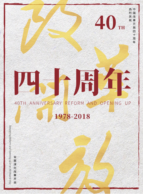 改革开放四十周年纪念海报
