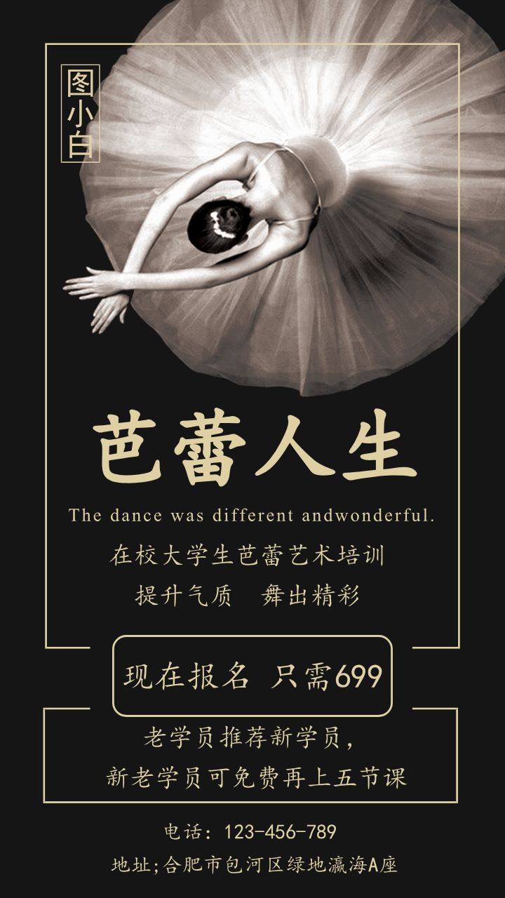 芭蕾舞蹈培训宣传手机海报