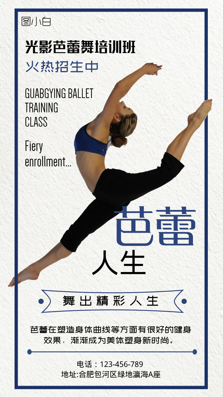 简约芭蕾舞蹈培训宣传海报