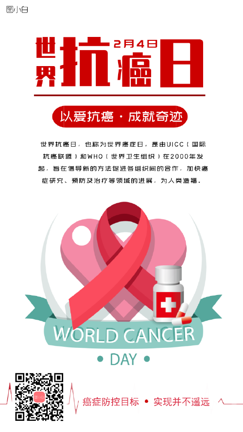 2.4世界抗癌日宣传海报
