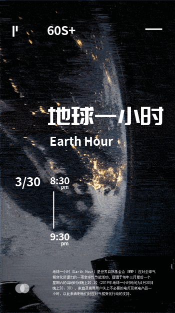地球一小时公益手机动态海报