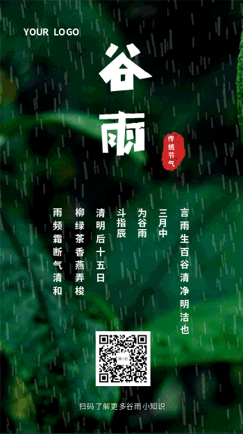 简约谷雨传统节气海报