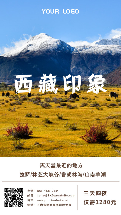 简约西藏印象宣传海报