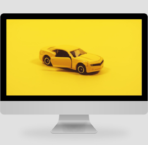 简约黄色汽车模型摄影pc桌面