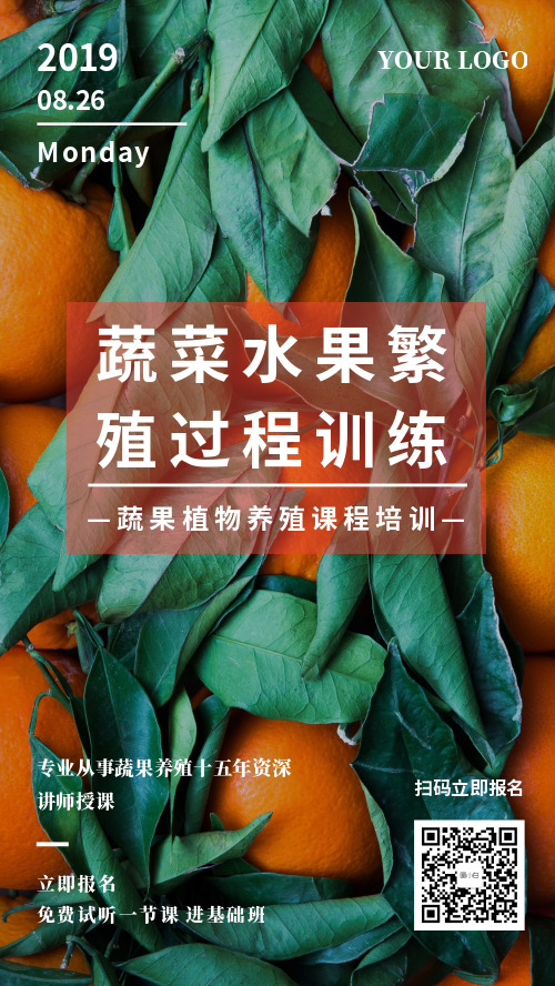 简约蔬果养殖课程海报