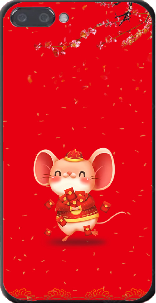 紅色小老鼠喜慶紅包手機殼印刷圖片