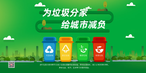 绿色环保垃圾分类进行时展板