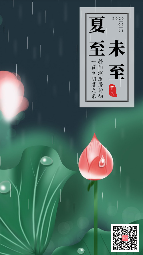 中国风传统节气夏至未至海报