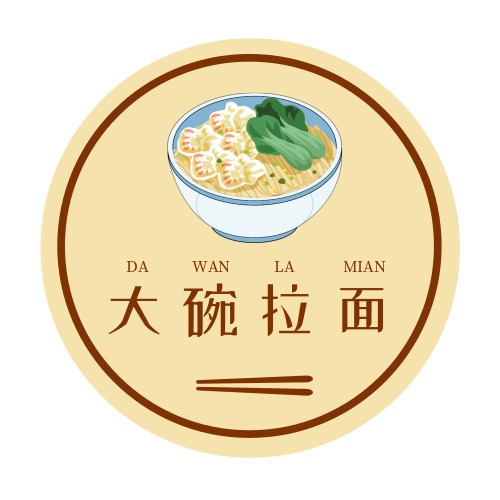 卡通大碗拉面美食logo设计