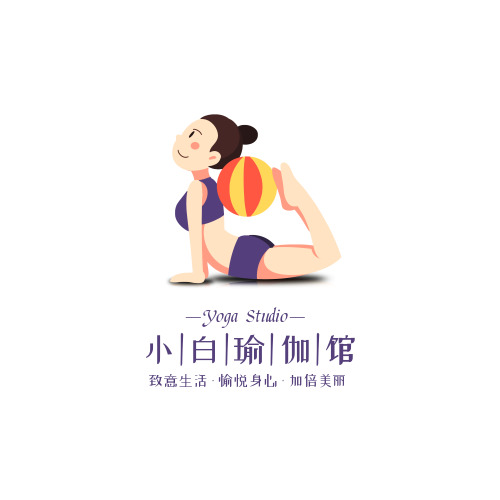 简约卡通瑜伽馆logo