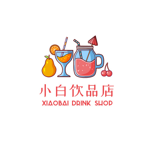 简约卡通饮品店logo