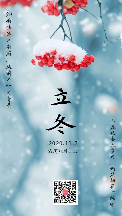 中国风立冬二十四节气海报