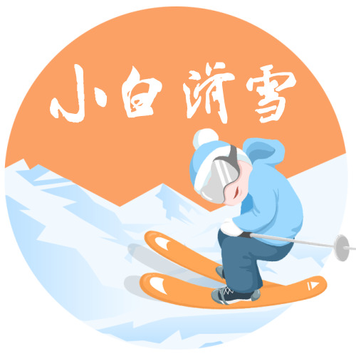简约插画滑雪logo设计