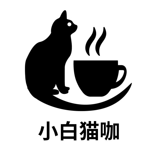 简约小白猫咖logo设计