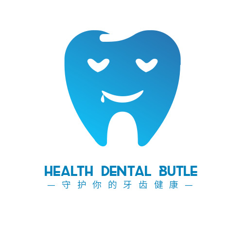 蓝色健康牙医诊所logo