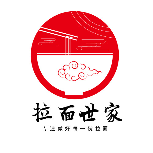 简约创意红色拉面logo设计